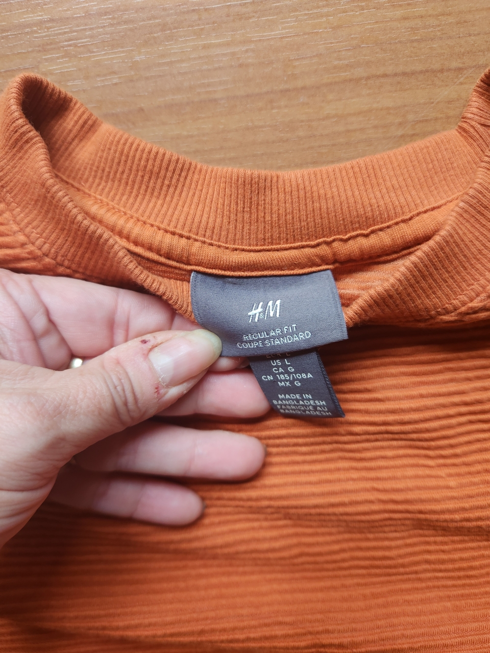 H&M Orange Ribbed Crewneck Sweatshirt - Picture 3 of 3